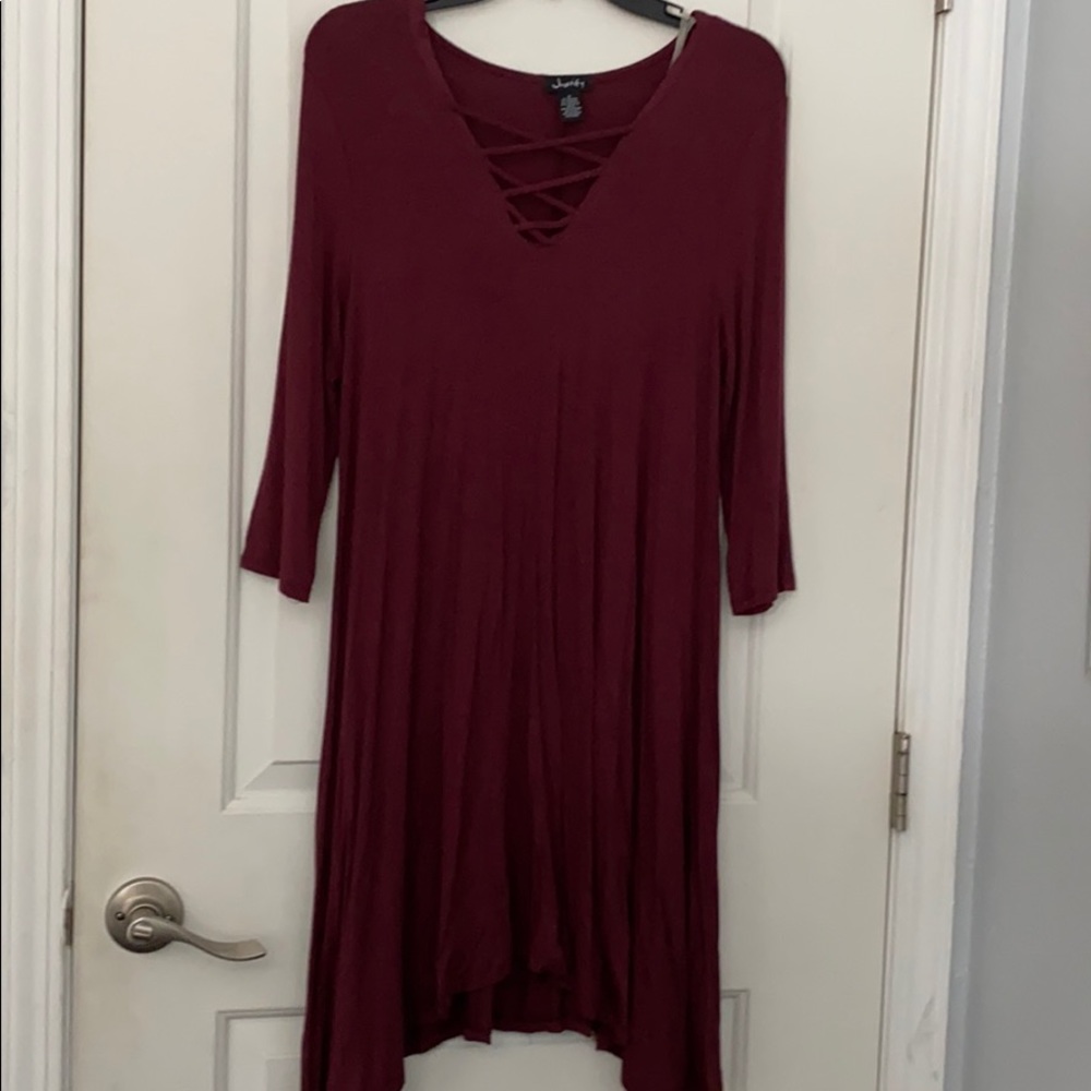 long sleeve front detailed dress